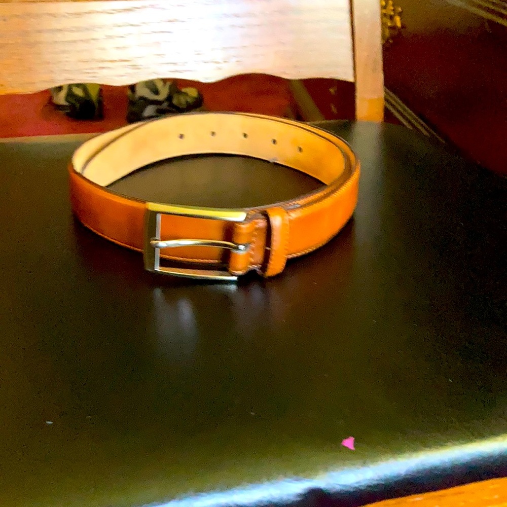 Tasso Elba light brown leather belt 32